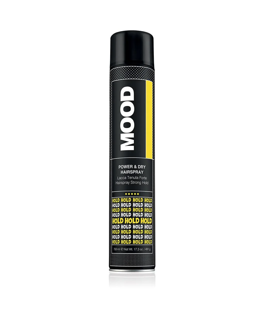 Mood Power & Dry Hairspray – 750 ml Laca profesional de fijación fuerte y secado rápido