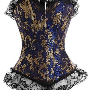 Victorian Blue – Corsé victoriano en azul y color oro