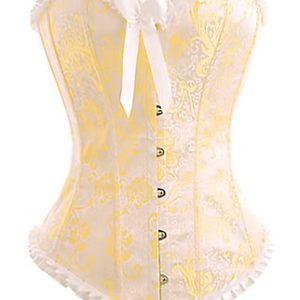 Golden Queen – Corsé de brocado color marfil y dorado