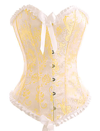 Golden Queen – Corsé de brocado color marfil y dorado