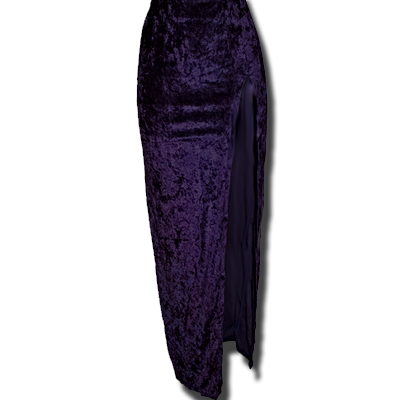 Queen of Vampires – Falda larga de terciopelo morado oscuro