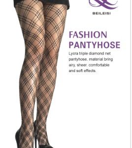 Triple Diamond – Medias de red negras de diamante n 2042