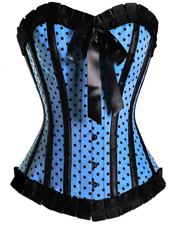 Pin up – Corsé pin up de lunares azul y negro
