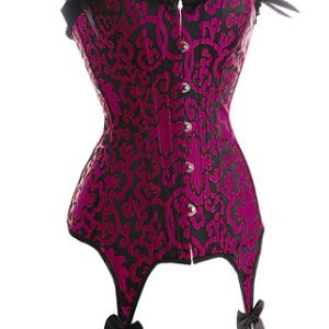 Labella – Corset victoriano de brocado púrpura y negro