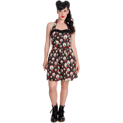 Eyeball Perry – Vestido heavy negro con ojos estampados - Imagen 2