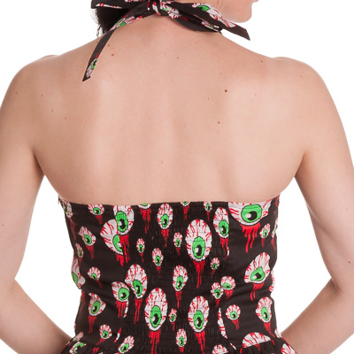 Eyeball Perry – Vestido heavy negro con ojos estampados - Imagen 5
