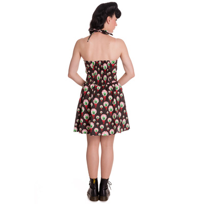 Eyeball Perry – Vestido heavy negro con ojos estampados - Imagen 3