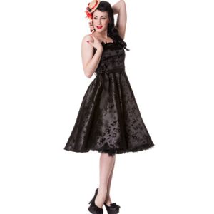 Tattoo Flock Black – Vestido rockabilly negro