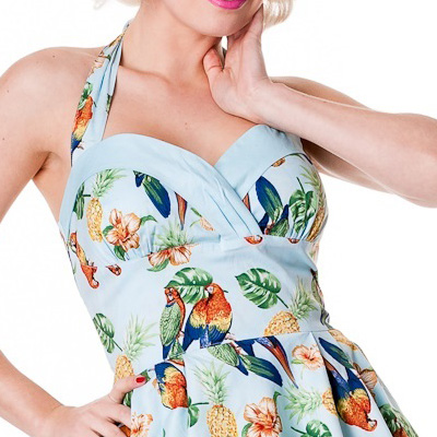 Sassy Tropical Blue – Vestido años 50 en azul - Imagen 4