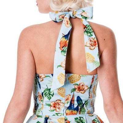 Sassy Tropical Blue – Vestido años 50 en azul - Imagen 3