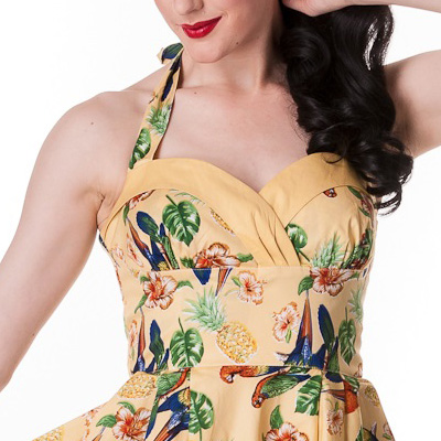 Sassy Tropical Sand – Vestido años 50 en amarillo arena - Imagen 4