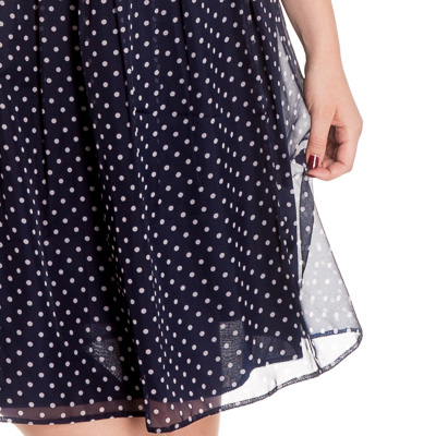 Cynthia – Vestido de gasa azul estilo años 40 - Imagen 5