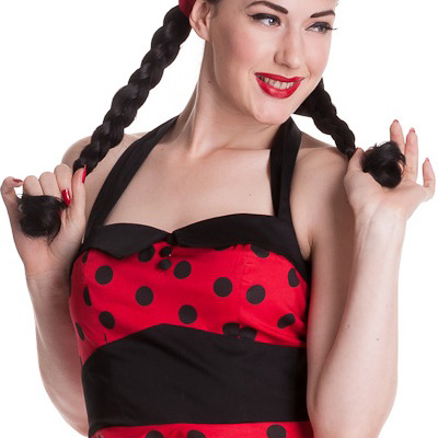 Adelaide – Vestido pin up rojo a lunares - Imagen 4