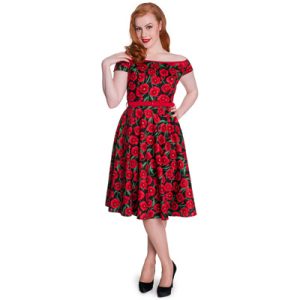 Cordelia – Vestido de fiesta estilo lady rojo ideal para fiestas y bodas pin up