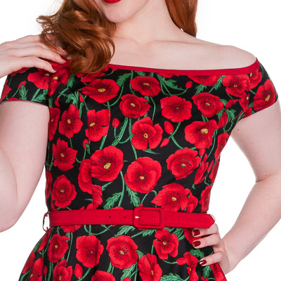 Cordelia – Vestido de fiesta estilo lady rojo ideal para fiestas y bodas pin up - Imagen 4