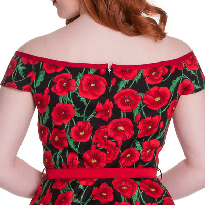 Cordelia – Vestido de fiesta estilo lady rojo ideal para fiestas y bodas pin up - Imagen 6