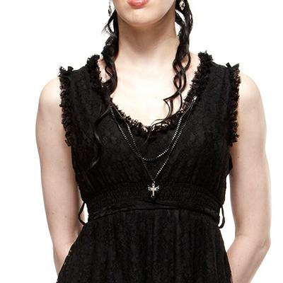 Serpentine – Vestido de encaje negro estilo steampunk - Imagen 5