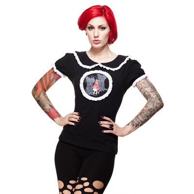 Milly – Camiseta gótica de caperucita roja - Imagen 2