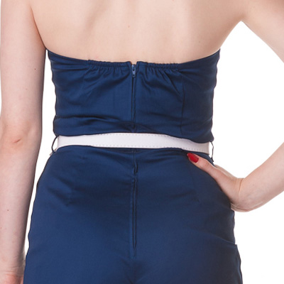 Anchored Playsuit – Mono estilo pin up en azul marino - Imagen 6