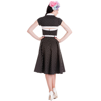 Melanie – Vestido vintage negro con lunares blancos - Imagen 5