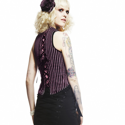 Cindy – Corset con raya diplomática rosa - Imagen 3