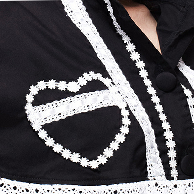 Hana – Capa negra con adornos blancos - Imagen 5