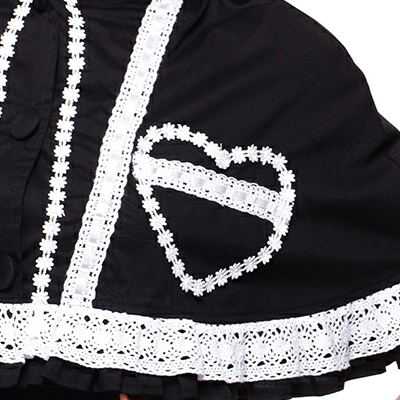 Hana – Capa negra con adornos blancos - Imagen 6
