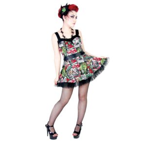 B-movies – Vestido corto pin up con imágenes de películas