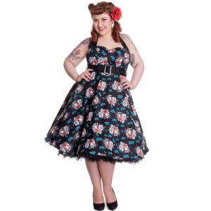 Geisha Plus – Vestido estampado con dibujos de tatuajes
