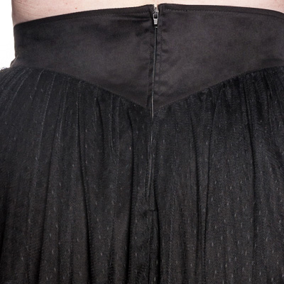 Eleanor – Falda gótica en talla grandes negra de tul moteado - Imagen 3