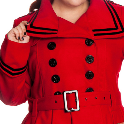New Millie Plus – Abrigo vintage rojo en tallas grandes - Imagen 4