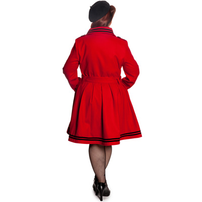 New Millie Plus – Abrigo vintage rojo en tallas grandes - Imagen 3
