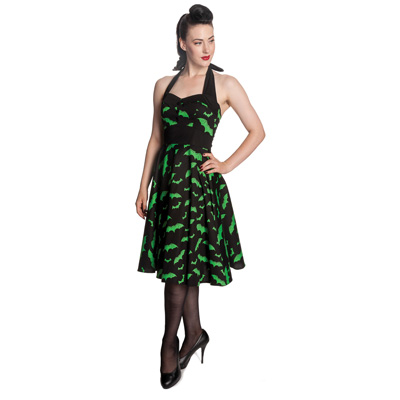 Bat – Vestido negro con murciélagos verdes - Imagen 6