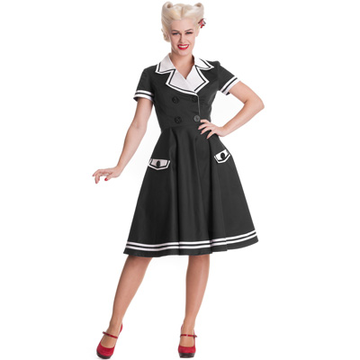 Seafarer – Vestido náutico negro para un look pin up - Imagen 2