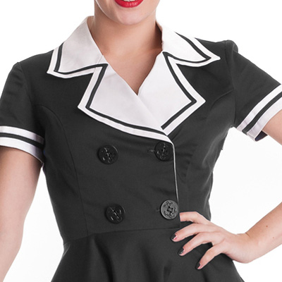 Seafarer – Vestido náutico negro para un look pin up - Imagen 5