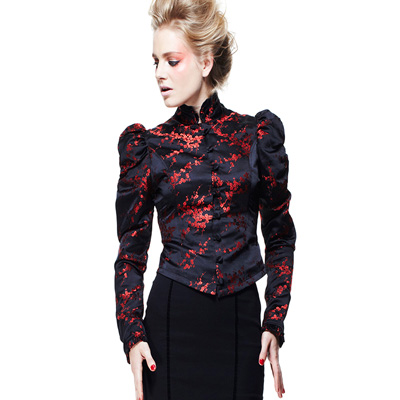 Roseanna – Chaqueta de fiesta en saten negro y bordados - Imagen 2