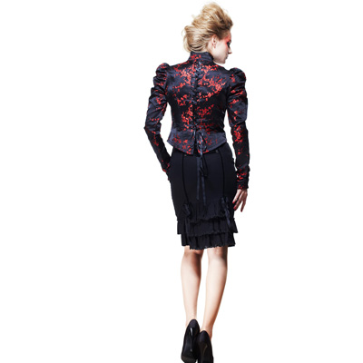 Roseanna – Chaqueta de fiesta en saten negro y bordados - Imagen 5