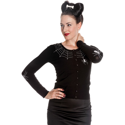 Spider – Cardigan negro con bordados de telarañas - Imagen 2