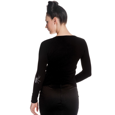 Spider – Cardigan negro con bordados de telarañas - Imagen 5