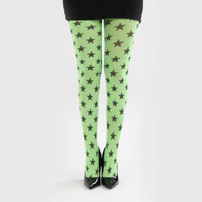 Rock Star girl – Medias verde con estrellas negras - Imagen 2