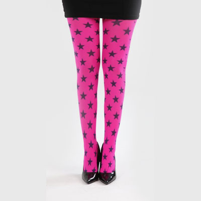 Rock Star girl – Medias rosa con estrellas negras - Imagen 2