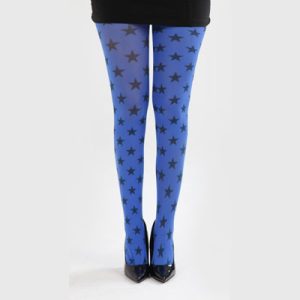 Rock Star girl – Medias azules con estrellas negras