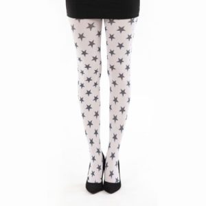 Rock Star girl – Medias blancas con estrellas negras