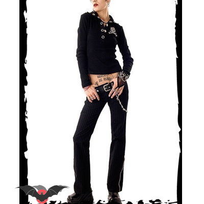 Punisher Skull – Polo rock ajustado negro con calavera - Imagen 3