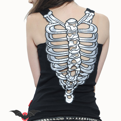 Sexy Bones – Camiseta emo dark con motivo de costillas atrás - Imagen 4