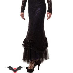 Magnolia – Falda larga steampunk en negro y violeta