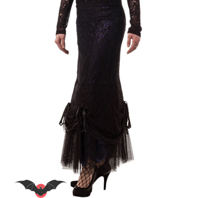 Magnolia – Falda larga steampunk en negro y violeta - Imagen 2