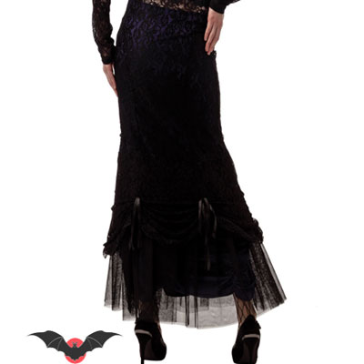 Magnolia – Falda larga steampunk en negro y violeta - Imagen 3