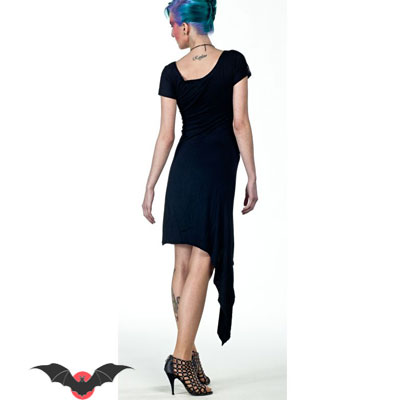 Deadly Sue – Vestido asimétrico con estampado en gris oscuro - Imagen 3