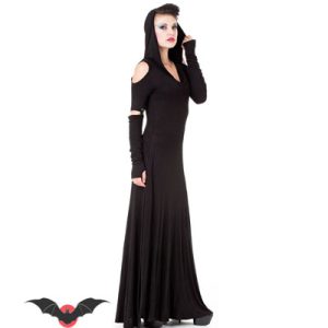 Lady Moon – Vestido largo con capucha estilo heavy